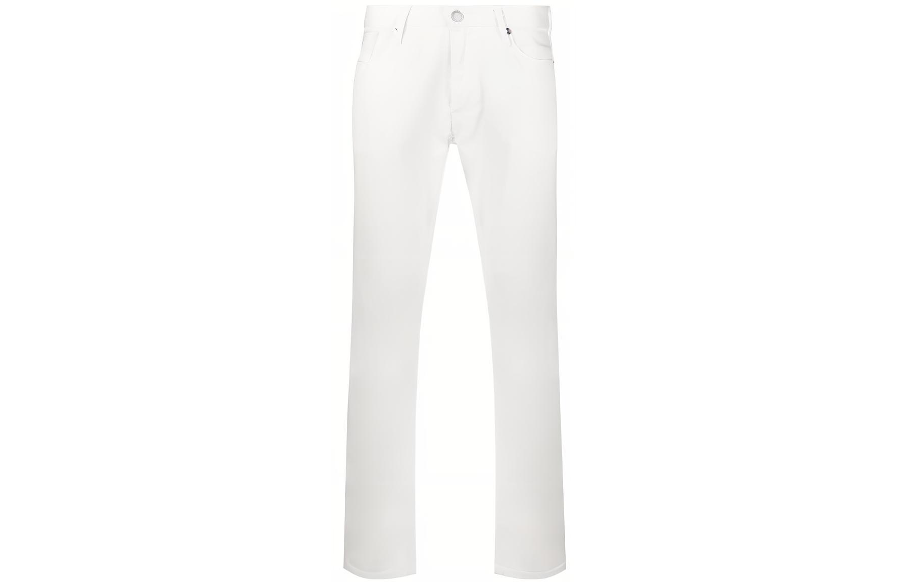 EMPORIO ARMANI SS22  White Slim Straight Denim Jeans with Logo Patch. 8N1J061-NJ9Z-0101 圖 2