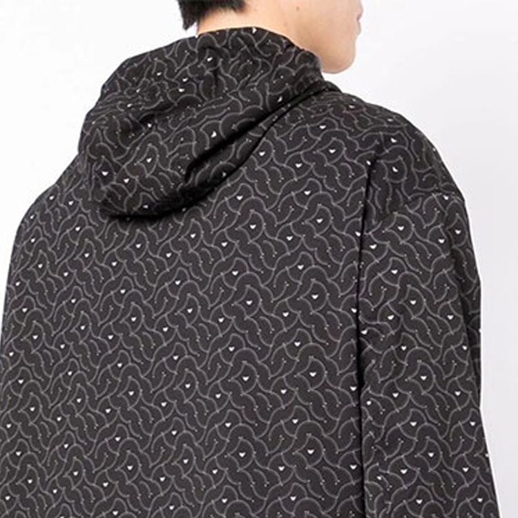 Sizing エンポリオ アルマーニ SS22 抽象プリント ジップアップ フーディージャケット グレー メンズ 3L1BD3-1NDEZ-F049
