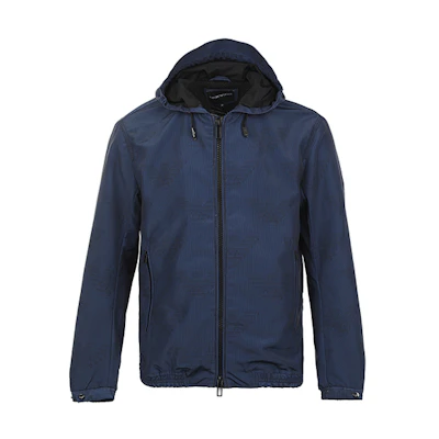Emporio Armani SS22 All-Over Logo Loose Fit Jacket Men’s Navy Blue 3L1BB4-1NDHZ-F997