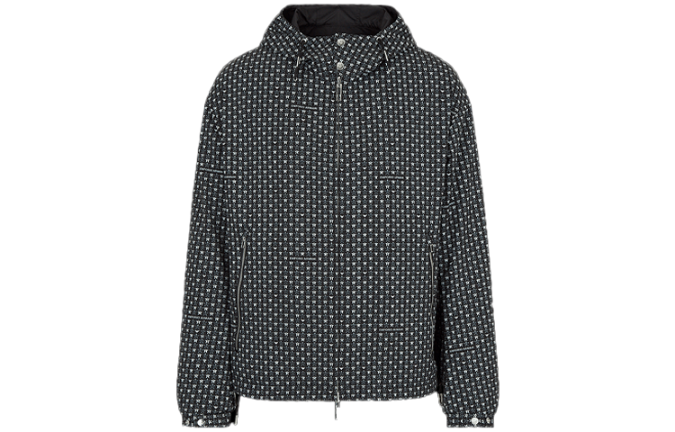 Emporio Armani SS22 Black Drawstring Hooded Jacket 3L1BD3-1NDEZ-F050