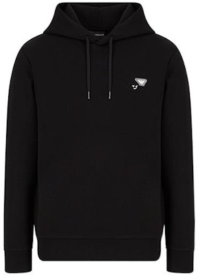 EMPORIO ARMANI SS22 Black Hoodie Fun Graphic Plain Long-Sleeve 6K1MB7-1JHSZ-0999 Buy EMPORIO ARMANI SS22 Black Hoodie Fun Graphic Plain Long-Sleeve 6K1MB7-1JHSZ-0999