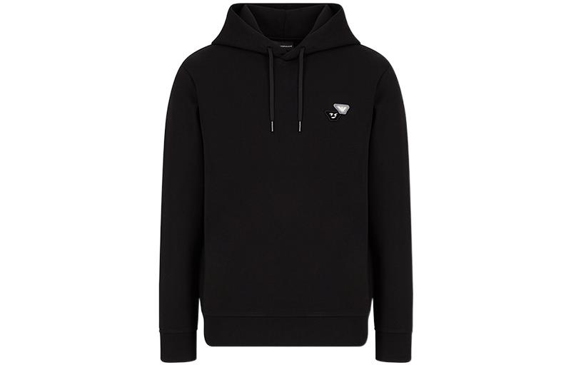 Order EMPORIO ARMANI SS22 Black Hoodie  Fun Graphic Plain Long-Sleeve 6K1MB7-1JHSZ-0999