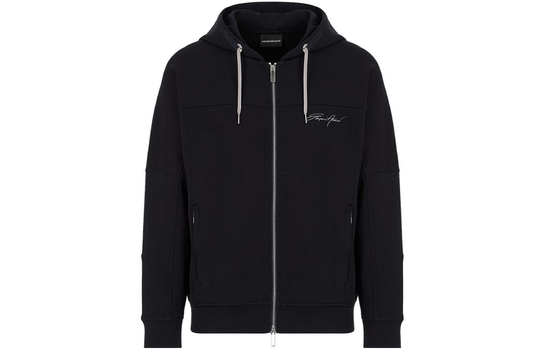 Emporio Armani SS22 Black Hoodie with Logo Print 3L1MFJ-1JHSZ-0920