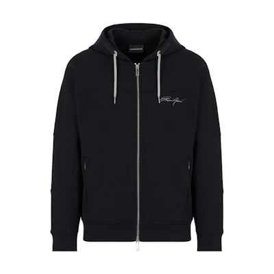 Emporio Armani SS22 Black Hoodie with Logo Print 3L1MFJ-1JHSZ-0920
