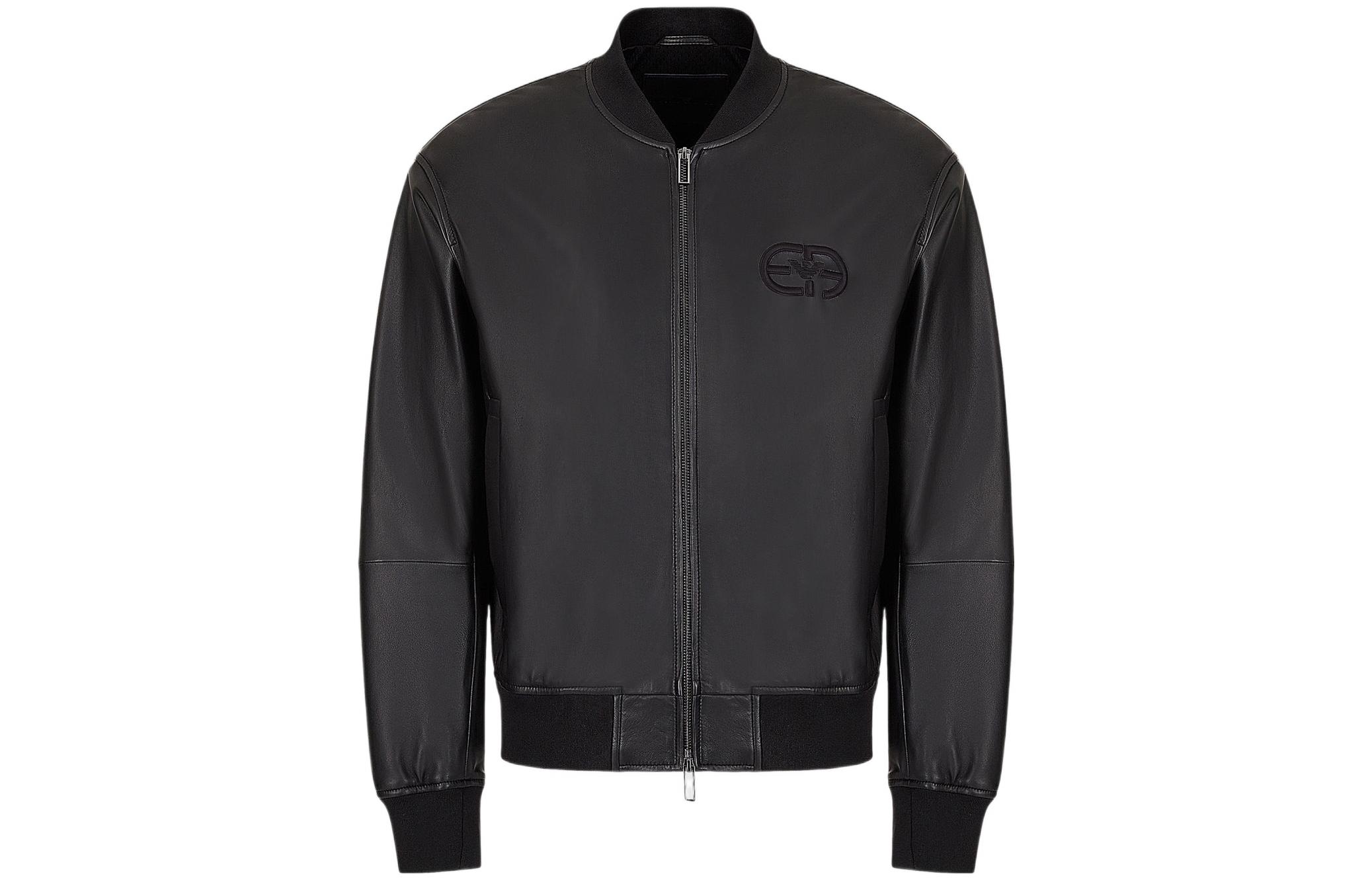 Emporio Armani SS22 Black Logo Embroidered Zip Baseball Jacket I1R04P-I1P04-999