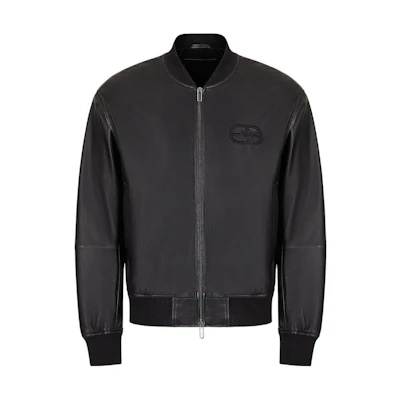 Emporio Armani SS22 Black Logo Embroidered Zip Baseball Jacket I1R04P-I1P04-999