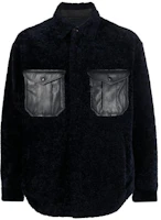 Emporio Armani SS22 Black Shearling Jacket with Button Closure H3SC01CSP14922 Emporio Armani SS22 Black Shearling Jacket with Button Closure H3SC01CSP14922