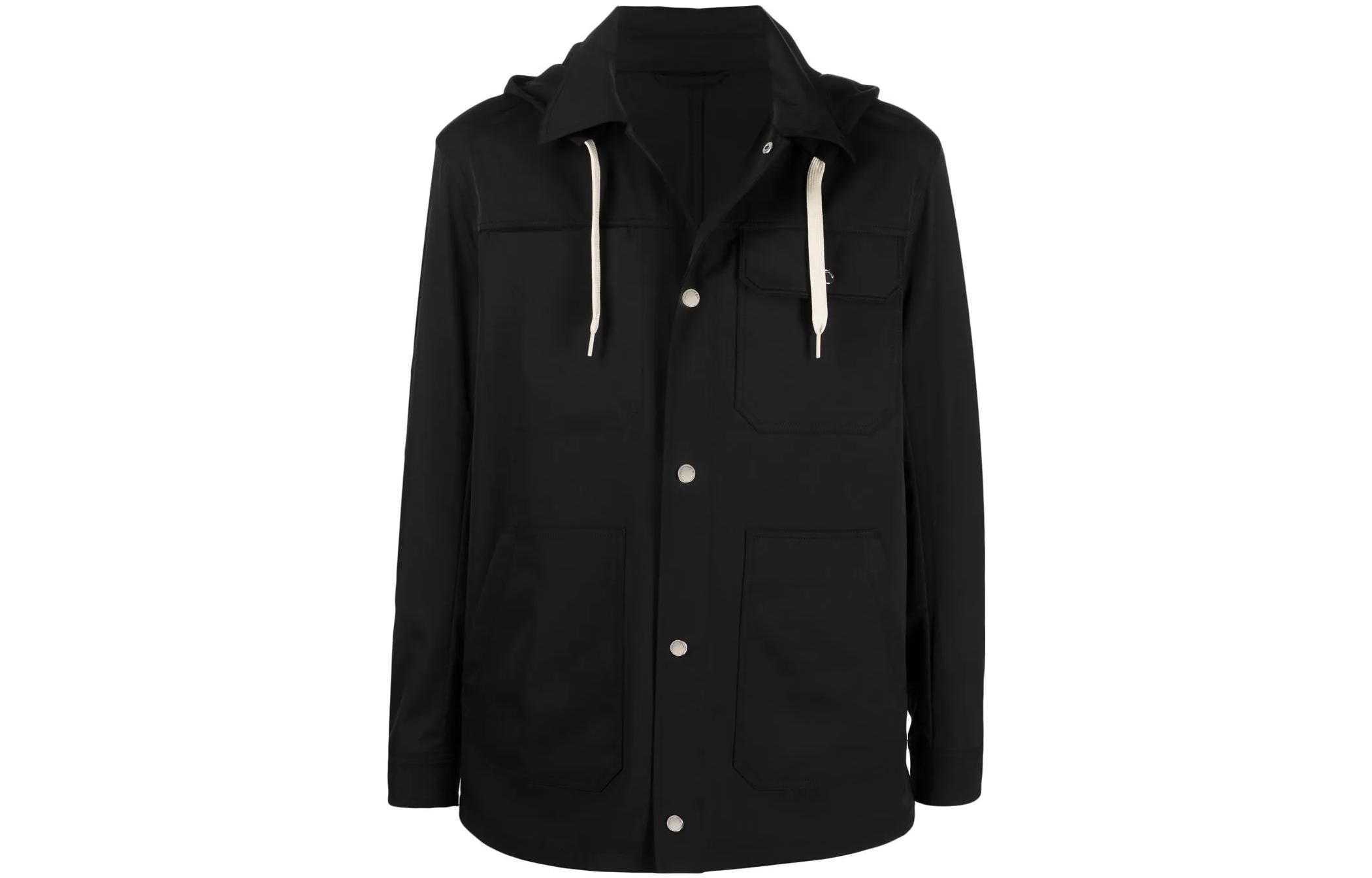 Emporio Armani SS22 Black Solid Pocket Hooded Jacket 3L1G96-1NANZ-0999