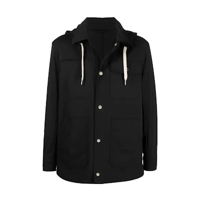 Emporio Armani SS22 Black Solid Pocket Hooded Jacket 3L1G96-1NANZ-0999