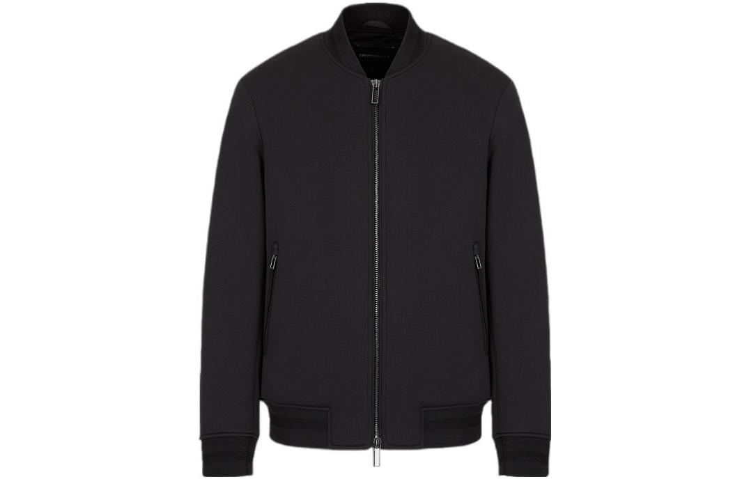 Emporio Armani SS22 Black Solid Zip-Up Long Sleeve Jacket 3L1BD0-1NCIZ-0999