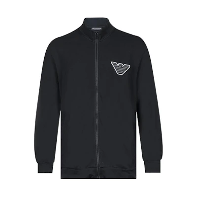 Emporio Armani SS22 Black Solid Zip Sweatshirt 111532-2R575-0020