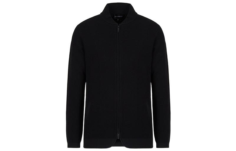 Emporio Armani SS22 Black Solid Zipper Closure Jacket 3L1GV1-1M19Z-0999