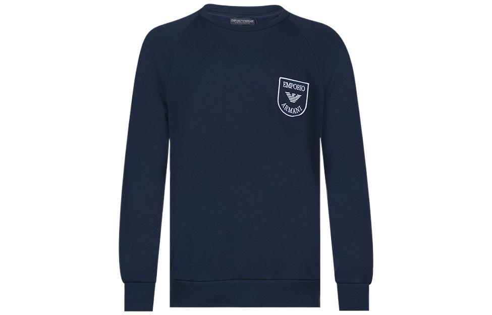 Emporio Armani SS22 Blue Embroidered Logo Sweatshirt for Men 111062-2R571-0135