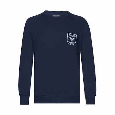 Emporio Armani SS22 Blue Embroidered Logo Sweatshirt for Men 111062-2R571-0135