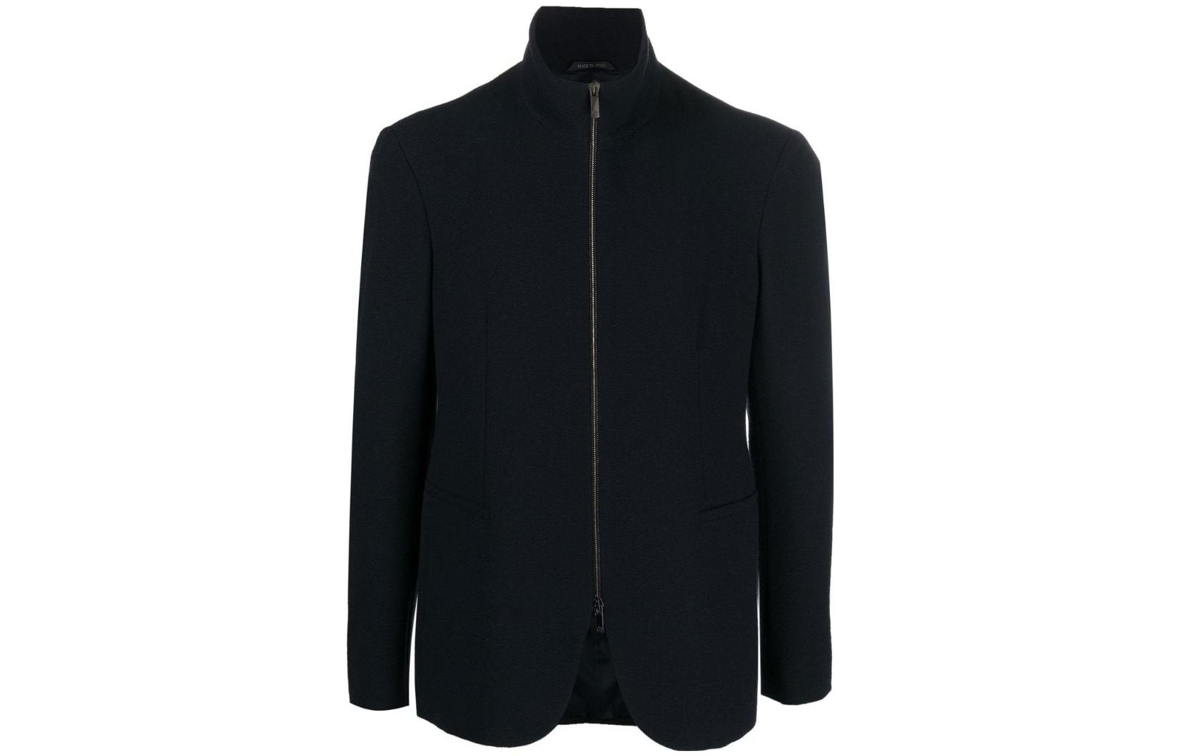 Emporio Armani SS22 Blue High-Neck Zip-Up Jacket 2WGGG0UET03I9UBUV