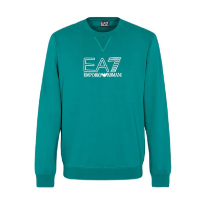 Emporio Armani SS22 Blue Logo Print Crewneck Sweatshirt 3LPM60-PJ05Z-1839