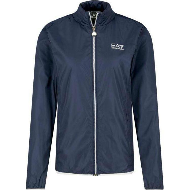 Emporio Armani SS22 Blue Logo Print Zip-Up Casual Jacket 3GTB03-N18Z-1554