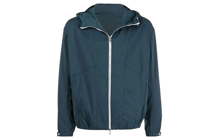 Emporio Armani SS22 Blue Solid Zip-Up Casual Hoodie Jacket 3L1BC0-1NANZ-0920