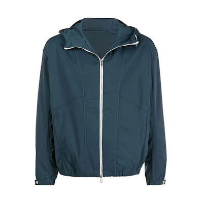 Emporio Armani SS22 Blue Solid Zip-Up Casual Hoodie Jacket 3L1BC0-1NANZ-0920