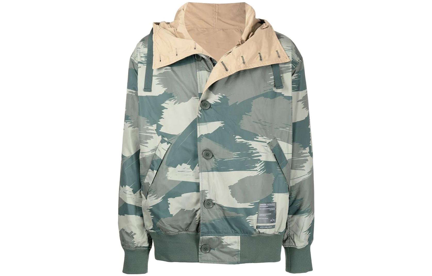 Emporio Armani SS22 Camo Printed Hooded Jacket 3LZB01ZNR9Z4873