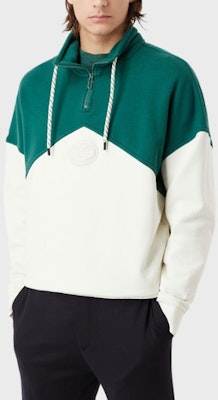 Emporio Armani SS22 拼接配色半拉鍊寬鬆版型衛衣 白/綠 6L1M81-1JWPZ-F517 Shop Emporio Armani SS22 拼接配色半拉鍊寬鬆版型衛衣 白/綠 6L1M81-1JWPZ-F517
