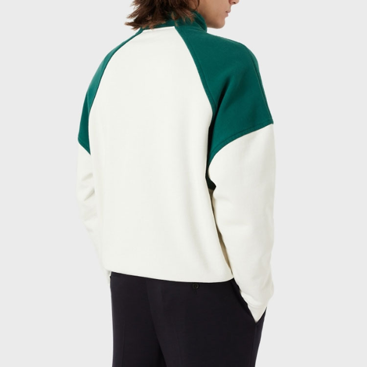 Purchase Emporio Armani SS22 拼接配色半拉鍊寬鬆版型衛衣 白/綠 6L1M81-1JWPZ-F517