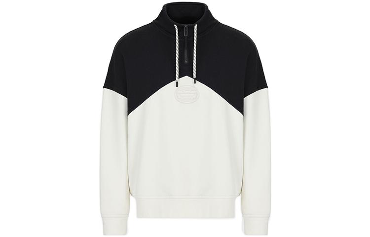Emporio Armani SS22 Colorblock Pullover Hoodie Black 6L1M81-1JWPZ-F920
