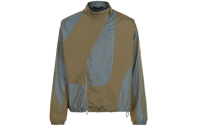 Emporio Armani SS22 Colorblock Stand Collar Asymmetrical Zip Jacket I1R560I1080-526