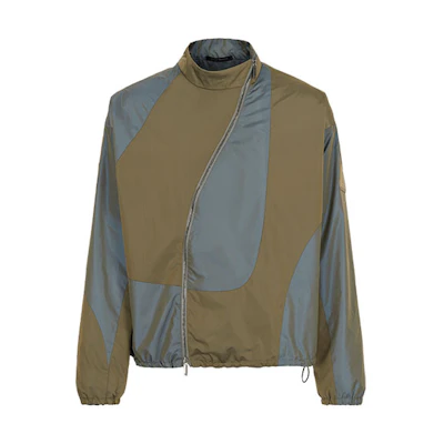 Emporio Armani SS22 Colorblock Stand Collar Asymmetrical Zip Jacket I1R560I1080-526