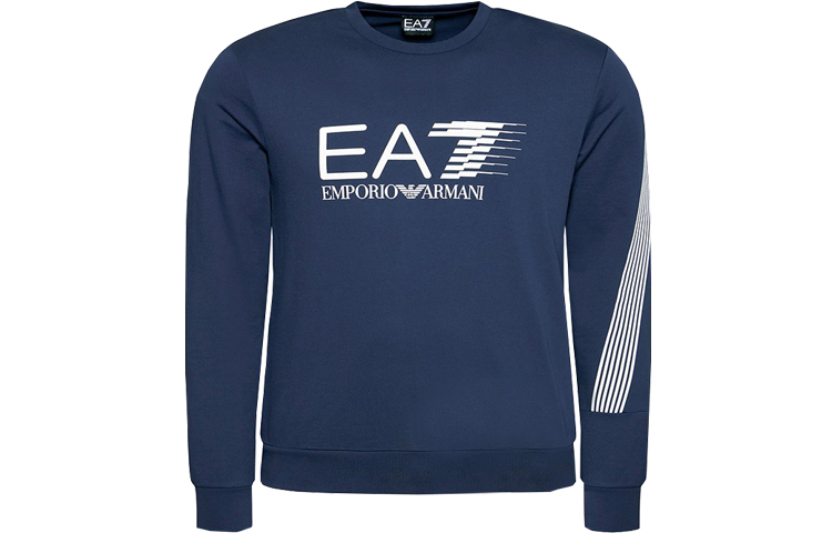 Emporio Armani SS22 Cotton Crewneck Long-Sleeve Sweatshirt Navy 3KPM67-PJ05Z-1554