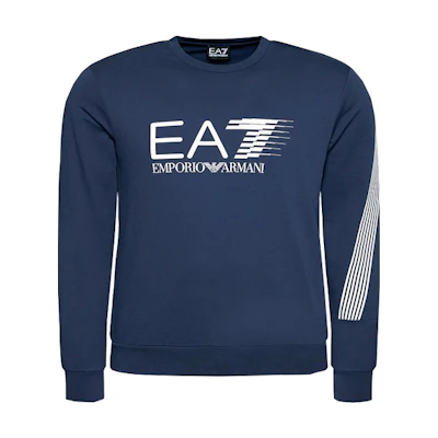 Emporio Armani SS22 Cotton Crewneck Long-Sleeve Sweatshirt Navy 3KPM67-PJ05Z-1554