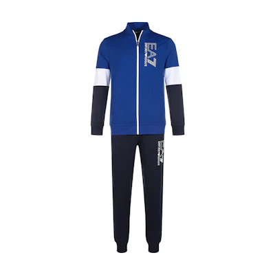 Emporio Armani SS22 EA7 Colorblock Cotton Tracksuit Set 3LPV75-PJ05Z-25BL