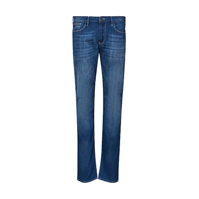 Emporio Armani SS22 Eagle Logo Straight Jeans Blue 3K1J06-1D5QZ-0942