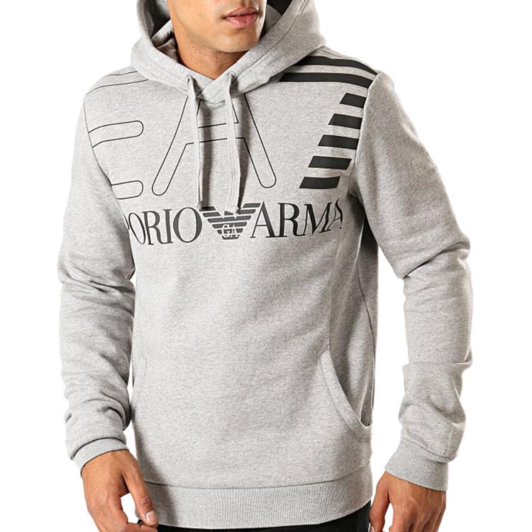Emporio Armani SS22 EV7 Printed Hoodie Grey - 6GPM30-PJ07Z-3905