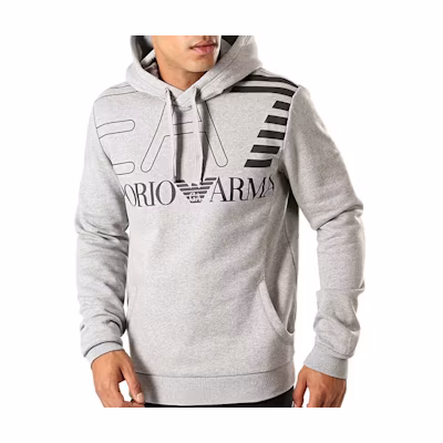 Emporio Armani SS22 EV7 Printed Hoodie Grey - 6GPM30-PJ07Z-3905