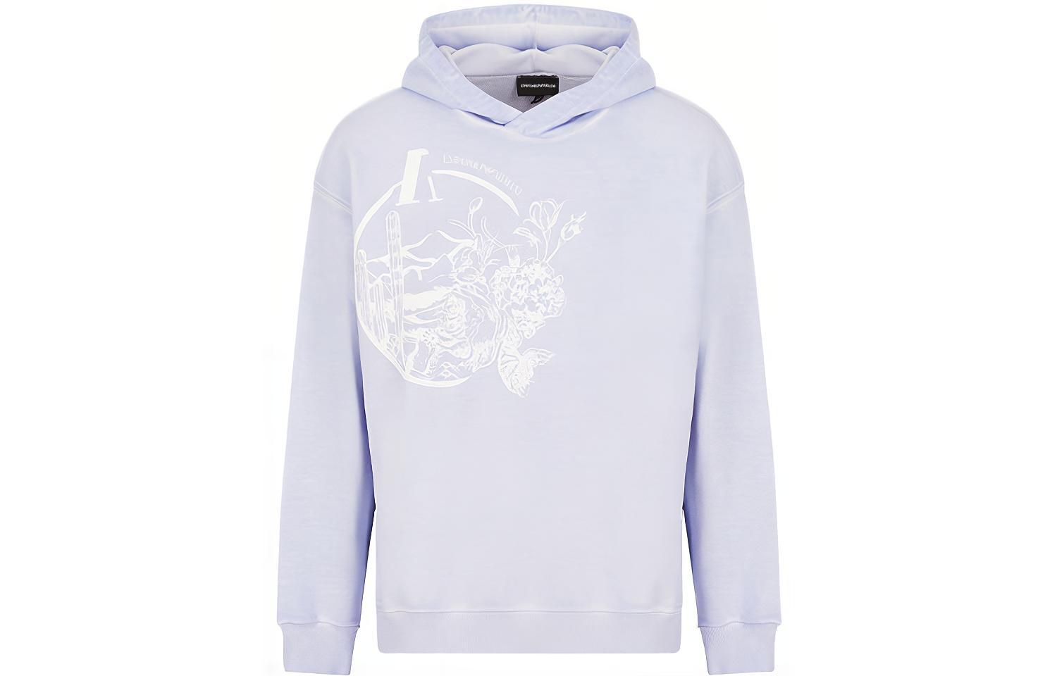 EMPORIO ARMANI SS22 Floral Print Hoodie Purple 3L1M6-U1JX6Z-F807