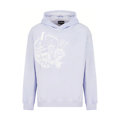 EMPORIO ARMANI SS22 Floral Print Hoodie Purple 3L1M6-U1JX6Z-F807