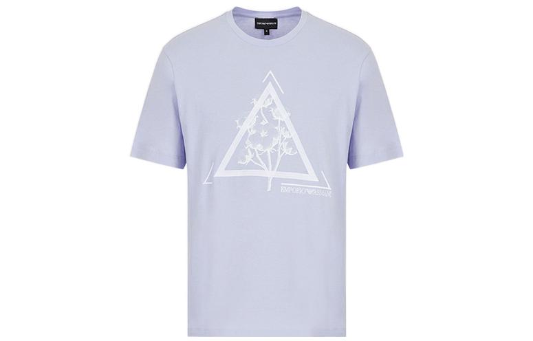 Order Emporio Armani SS22 幾何標誌印花男士圓領 T-Shirt 淺紫色。 3L1T6S-1JQ4Z-F806