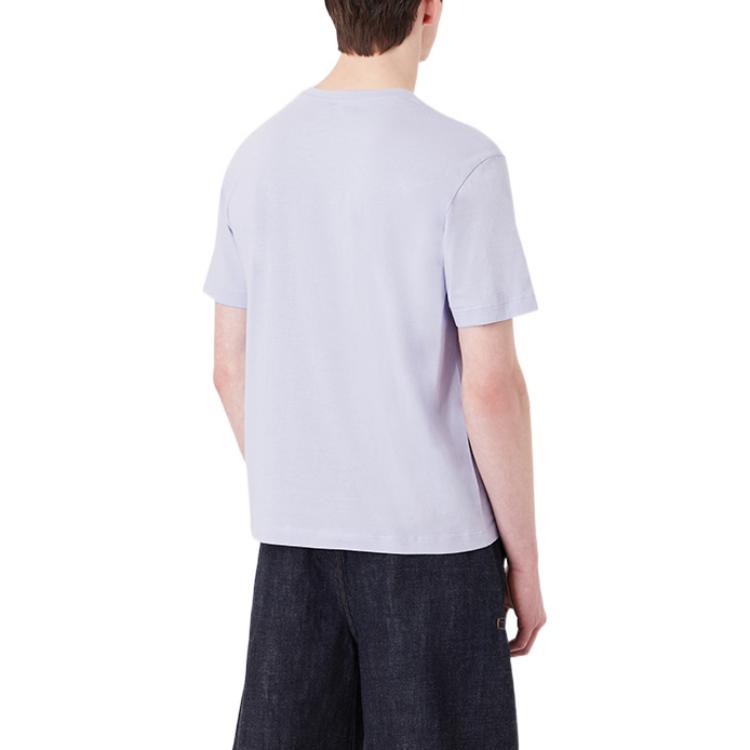 Shop Emporio Armani SS22 幾何標誌印花男士圓領 T-Shirt 淺紫色。 3L1T6S-1JQ4Z-F806