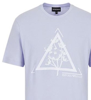 Emporio Armani SS22 幾何標誌印花男士圓領 T-Shirt 淺紫色。 3L1T6S-1JQ4Z-F806 Details for Emporio Armani SS22 幾何標誌印花男士圓領 T-Shirt 淺紫色。 3L1T6S-1JQ4Z-F806