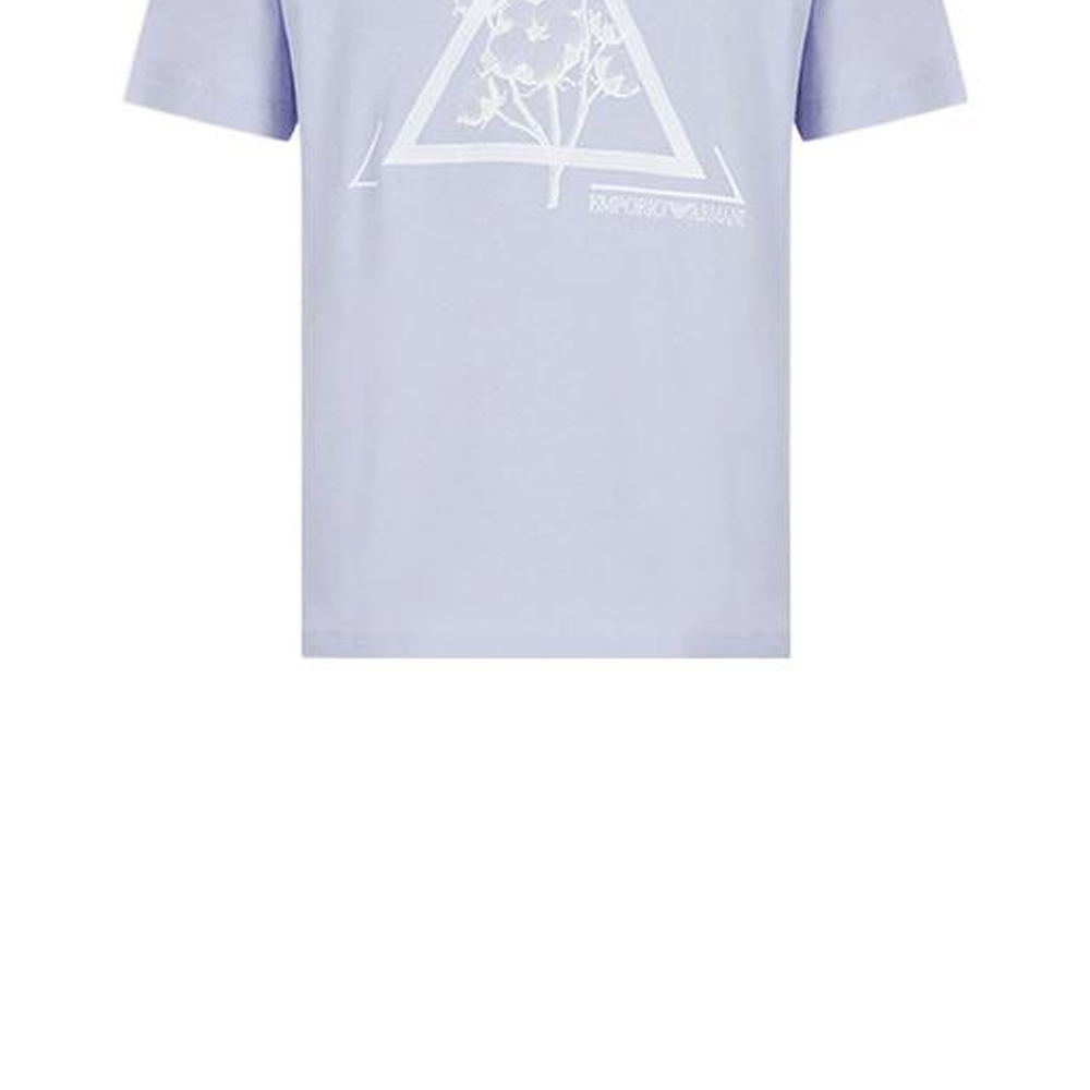 Sizing Emporio Armani SS22 幾何標誌印花男士圓領 T-Shirt 淺紫色。 3L1T6S-1JQ4Z-F806
