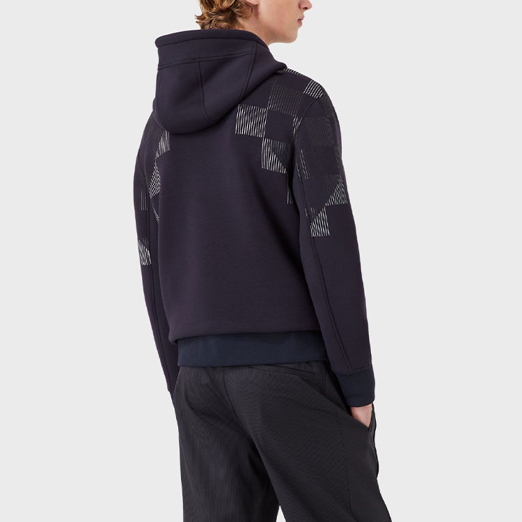 Purchase Emporio Armani SS22 幾何印花針織寬鬆連帽衫-海軍藍 3L1M6P-1JV9Z-F910