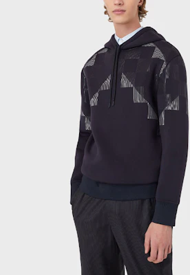 Emporio Armani SS22 幾何印花針織寬鬆連帽衫-海軍藍 3L1M6P-1JV9Z-F910 Details for Emporio Armani SS22 幾何印花針織寬鬆連帽衫-海軍藍 3L1M6P-1JV9Z-F910