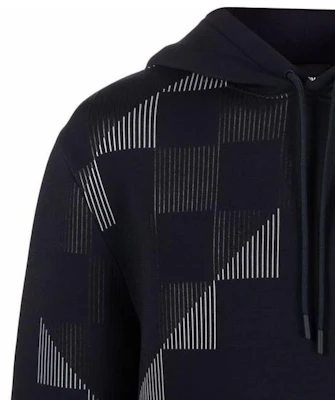 Emporio Armani SS22 幾何印花針織寬鬆連帽衫-海軍藍 3L1M6P-1JV9Z-F910 Sizing Emporio Armani SS22 幾何印花針織寬鬆連帽衫-海軍藍 3L1M6P-1JV9Z-F910