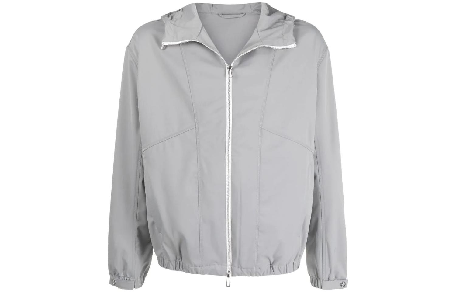 Emporio Armani SS22 Gray Zip-Up Hoodie Jacket 3L1BC0-1NANZ-0641