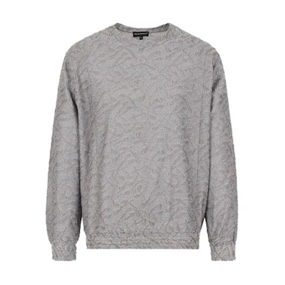 EMPORIO ARMANI SS22 Grey Knit Crewneck Long Sleeve Sweater Men. 3L1M6Y-1JY6Z-F586