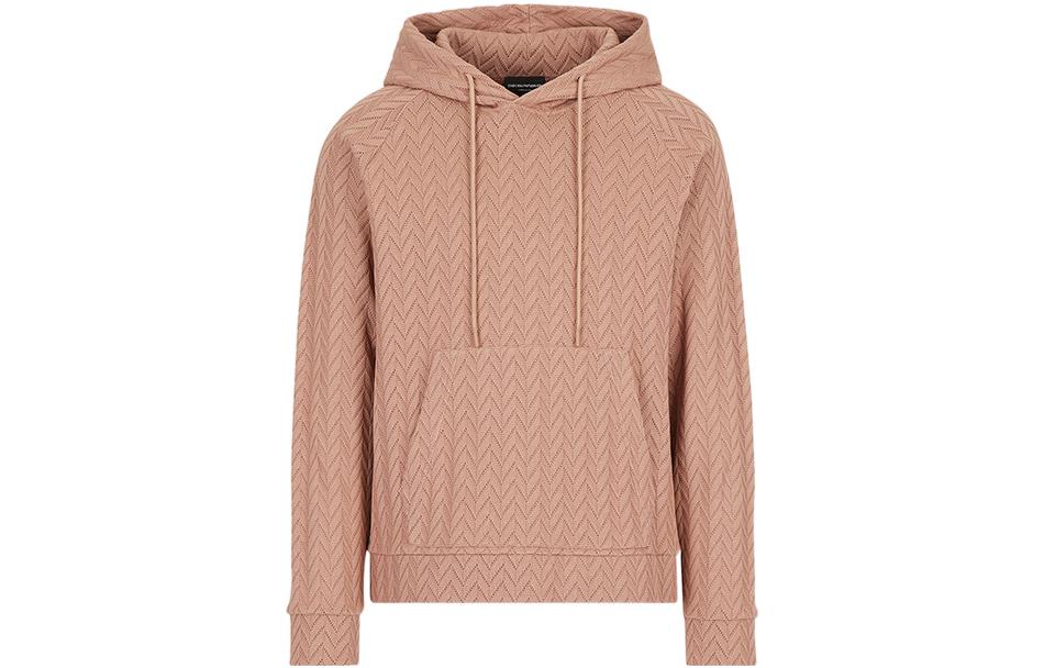 Emporio Armani SS22 Herringbone Cotton Sweatshirt - Dark Brown 3L1M6S-1JW7Z-0312