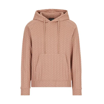Emporio Armani SS22 Herringbone Cotton Sweatshirt - Dark Brown 3L1M6S-1JW7Z-0312