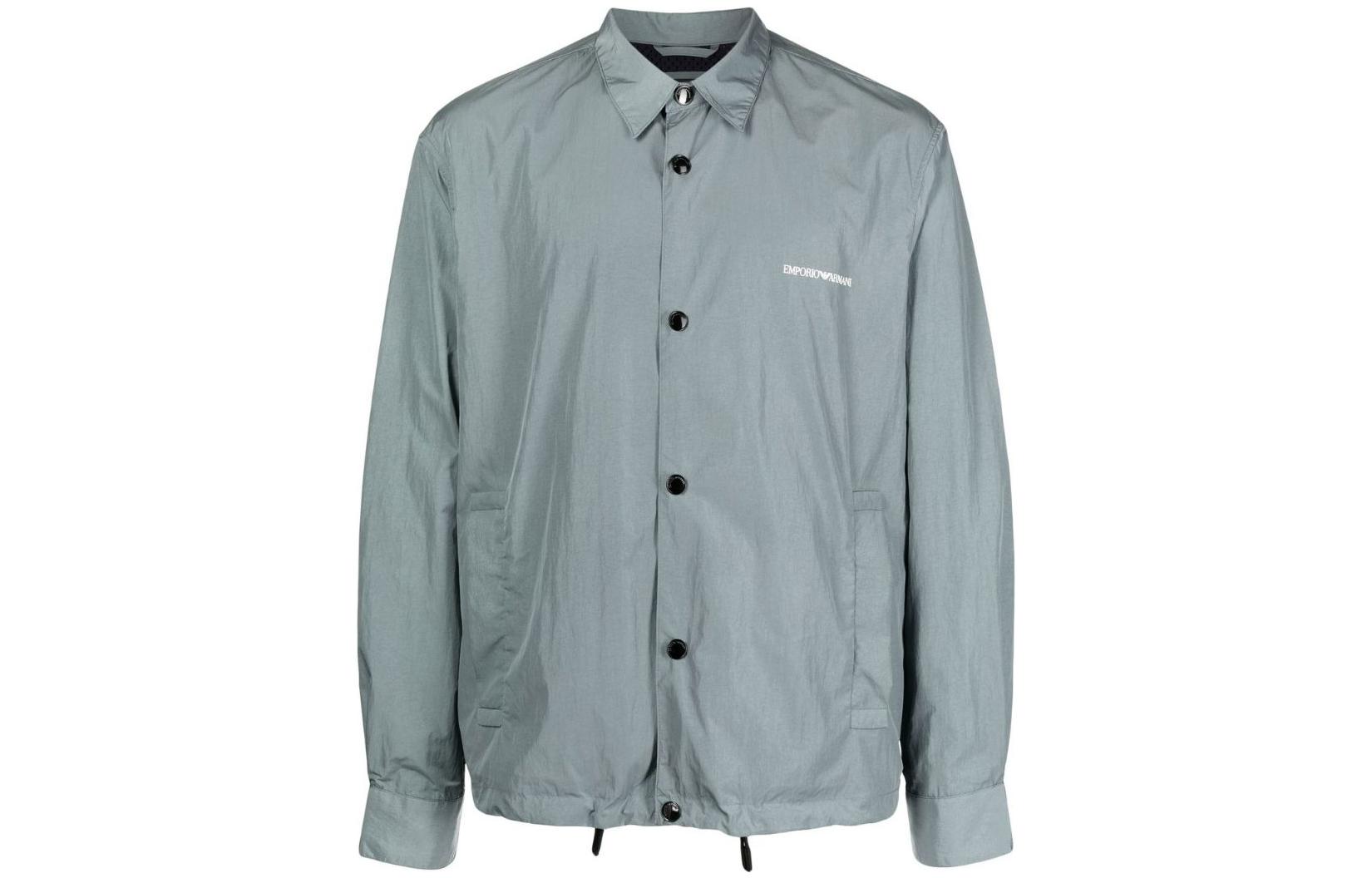 Emporio Armani SS22 Light Green Logo Print Single-Breasted Jacket 3L1CE01NDKZ647