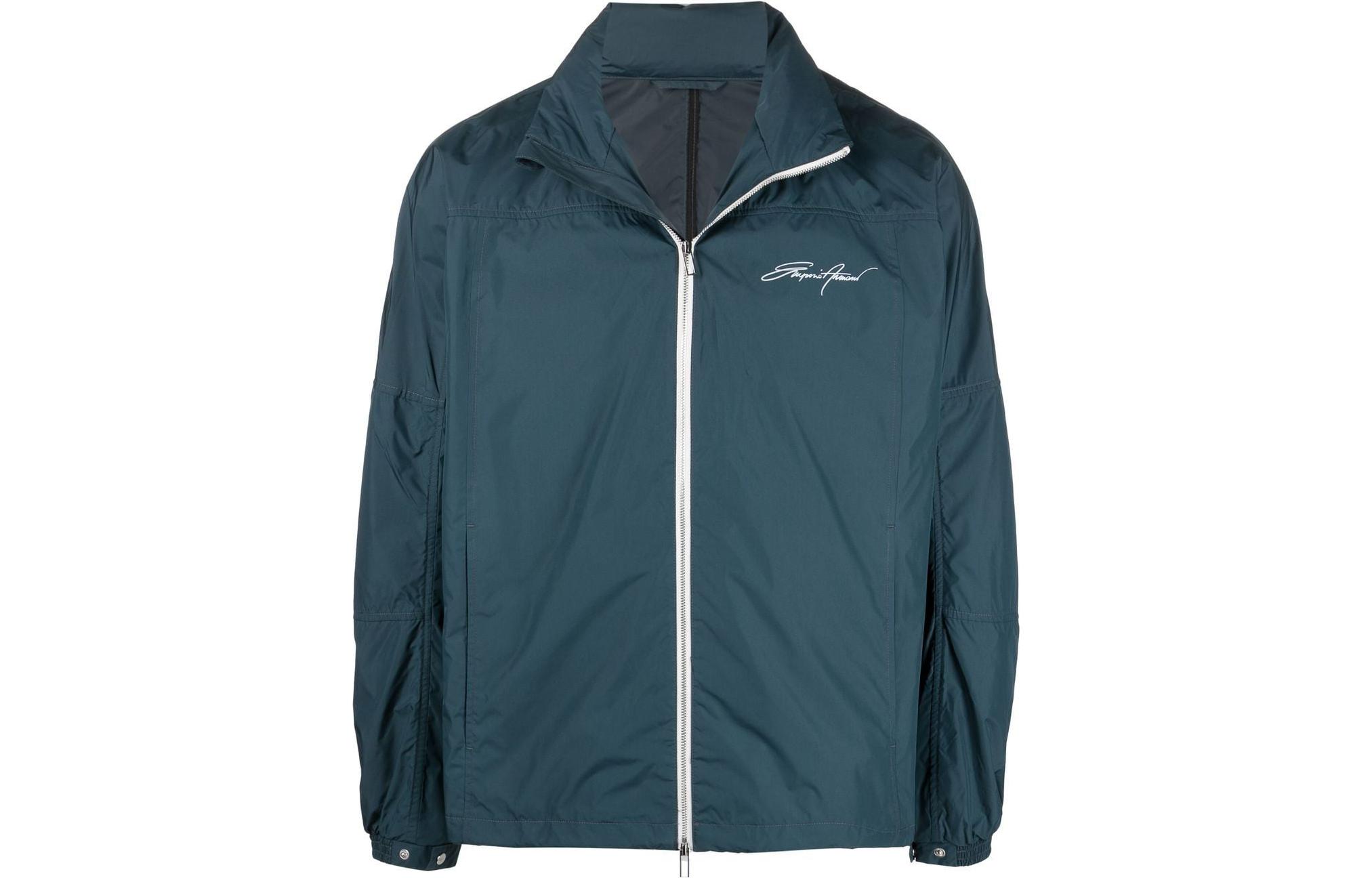 Emporio Armani SS22 Lightweight Logo Print Hooded Jacket Blue 3L1BC5-1NCGZ-0948